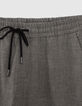 Jogpant gris avec taille élastiquée Femme-4