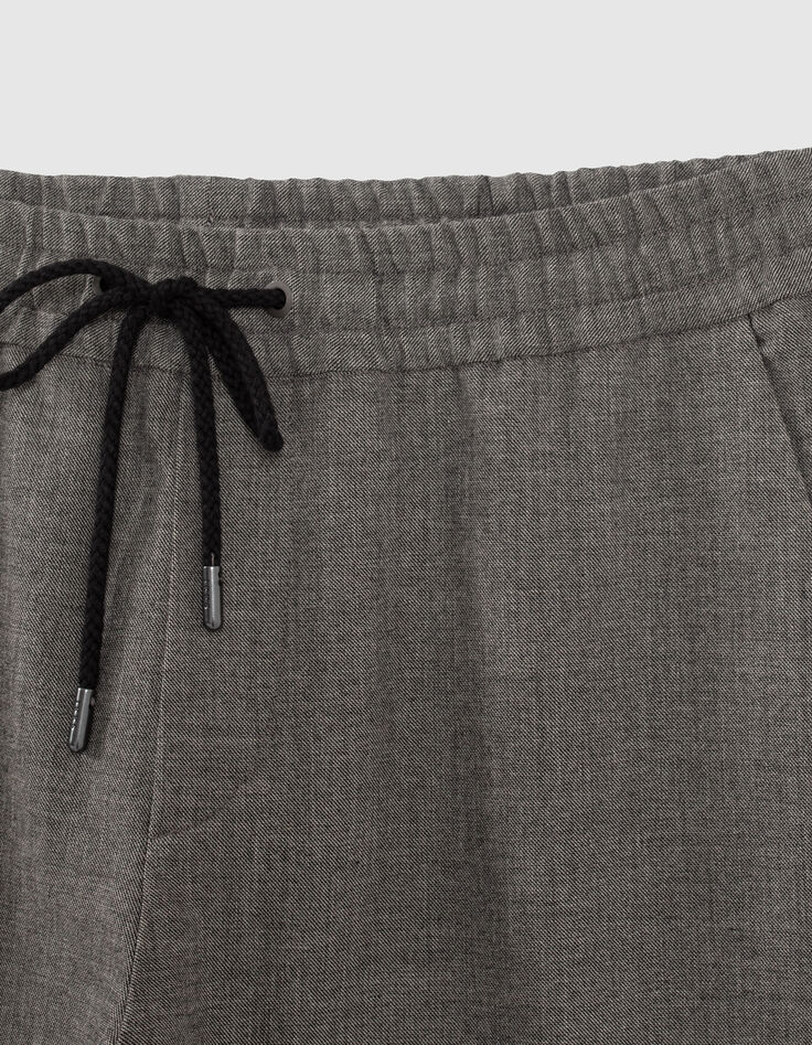 Jogpant gris avec taille élastiquée Femme-4