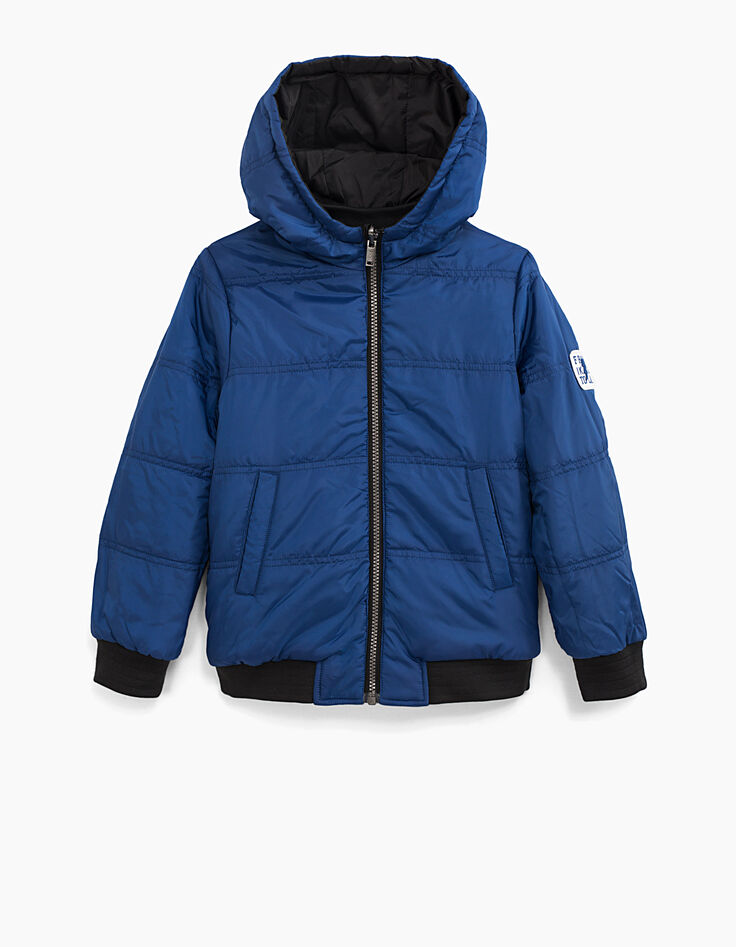 Blouson réversible gris foncé et bleu garçon -3 Blouson réversible gris foncé et bleu garçon -3