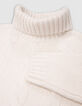 Jersey de punto de cuello alto crudo para niña-7