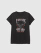 Camiseta negra oversize visual panther de mujer-5
