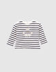 Camiseta marinera crudo bimaterial bordado bebé niña-2