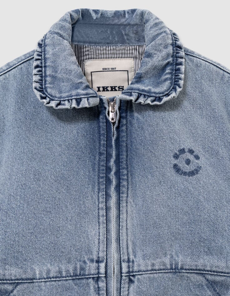 Chaqueta vaquera azul mangas extraíbles niño-2