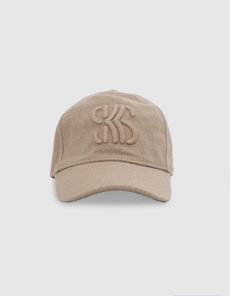Beige pet met geborduurd monogram, meisje-2 Beige pet met geborduurd monogram, meisje-2