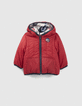 Baby boys’ grey print/red reversible padded jacket-1