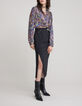 Women's black pencil skirt removable rhinestone jewels-1
