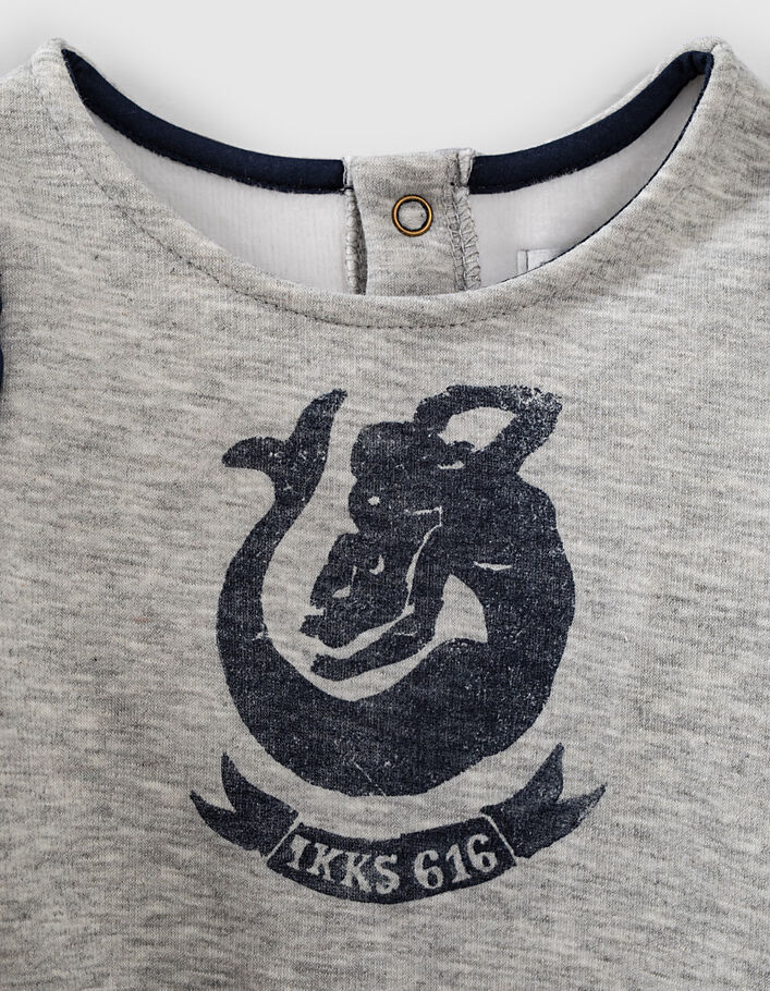 Baby girls' mid-grey marl mermaid sweatshirt - IKKS
