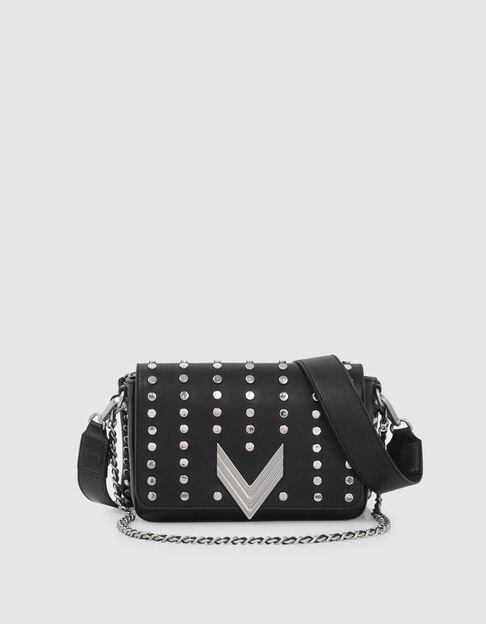 111 BRONX cuero negro maxi tachuelas mujer