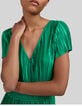 Women&rsquo;s green pleated long dress-4