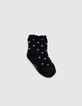 Socken in Marineblau, Silver und Cremeweiß für Babymädchen-4