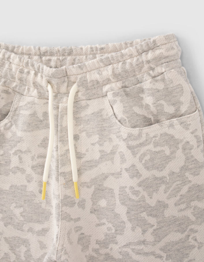 Boys’ grey Bermuda shorts with aquatic motif - IKKS