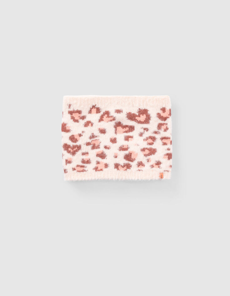 Cremewei&szlig;er M&auml;dchenstricksnood mit Leo-Herzenmotiv-1