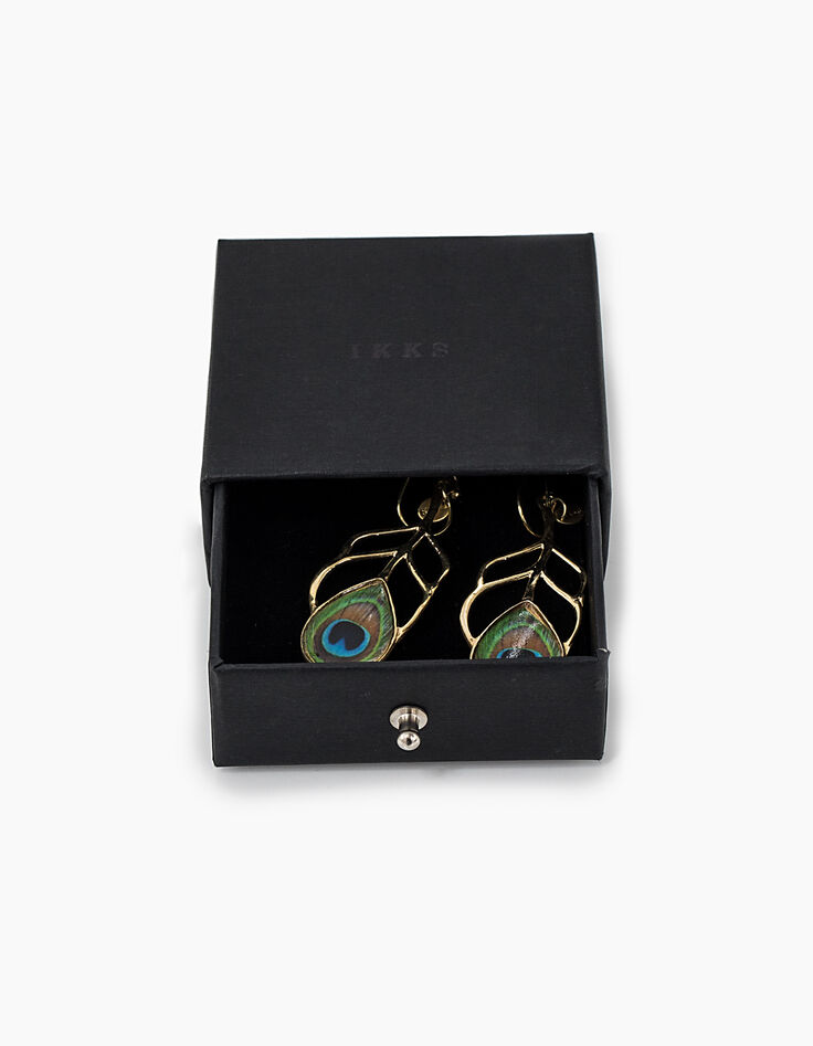 Boucles d'oreilles paon femme-5