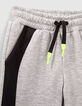 Graue Jungenjogginghose mit Details und Reflektoren-2