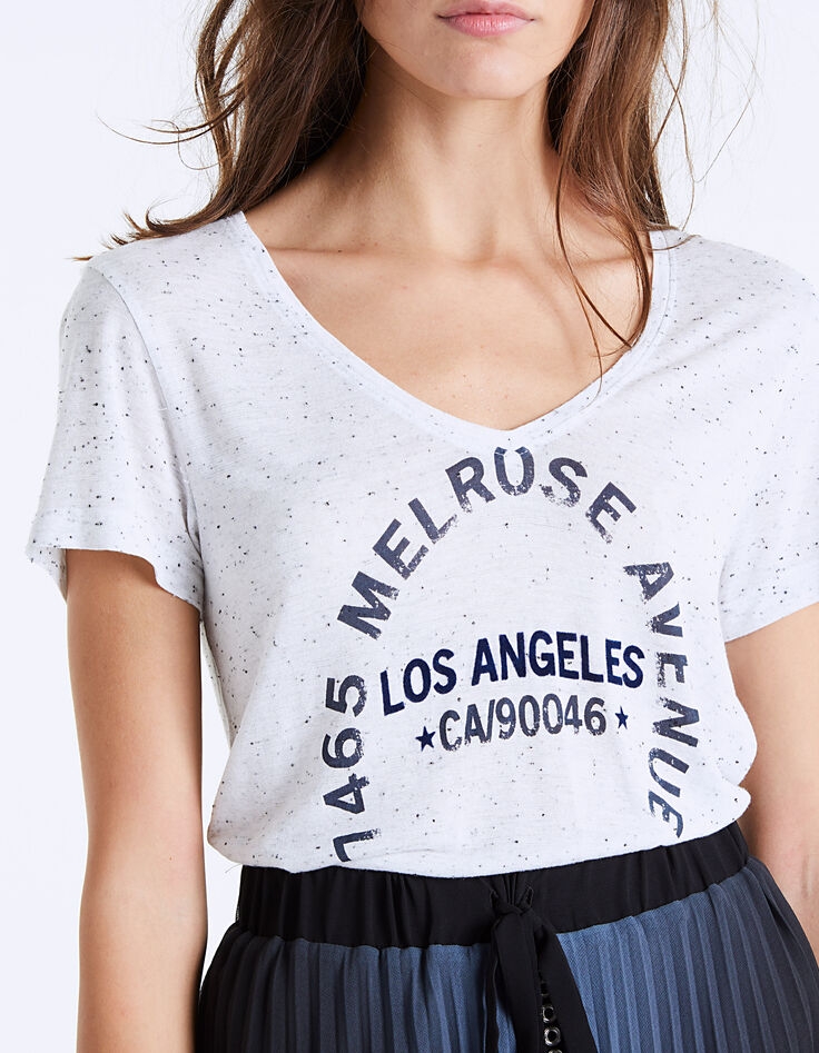 Camiseta moteada pico visual Melrose Avenue mujer-4
