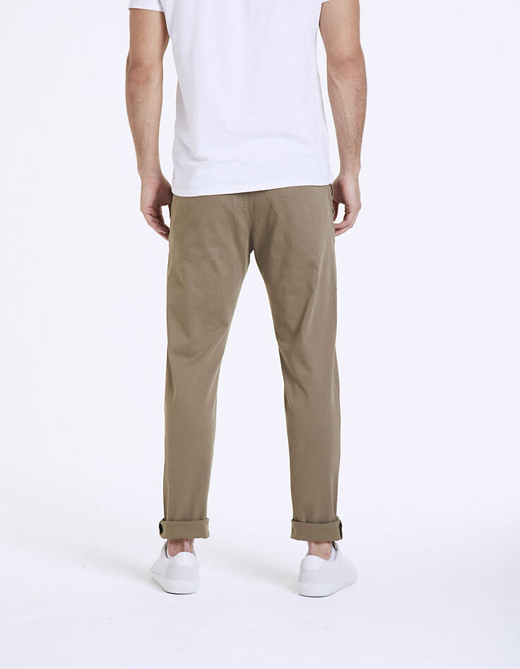 Men's khaki slim chinos-3