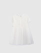 Witte jurk twee materialen kant en tule meisjes-3