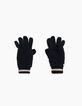 Guantes negros tricot con mitones tricot calado niña -1