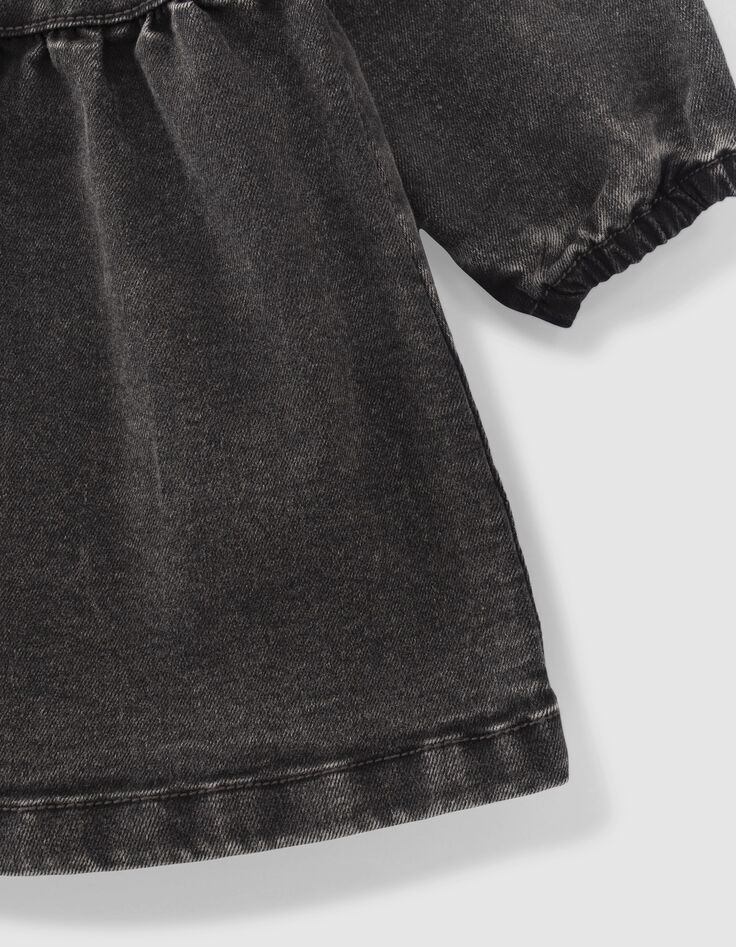 Baby girls&rsquo; grey denim dress with XL collar-5