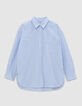 Chemise à rayures bleues coton bio oversize Femme-7