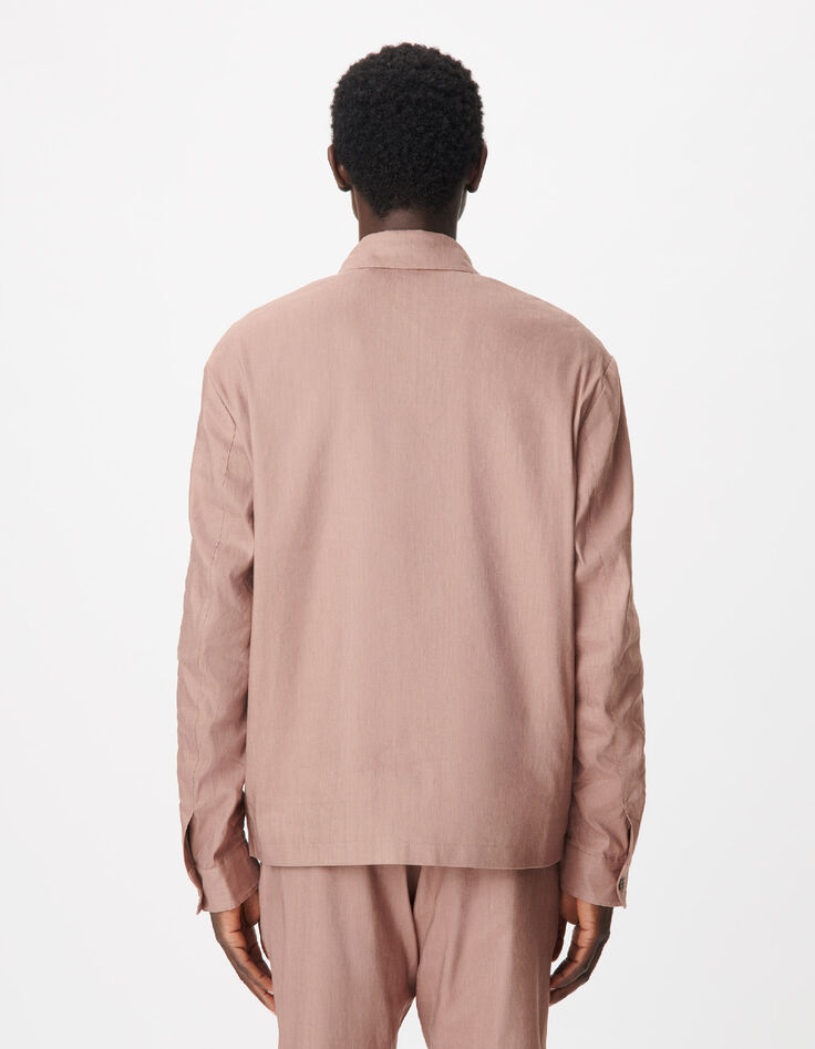 Veste de costume rose lin m&eacute;lang&eacute; Homme-3