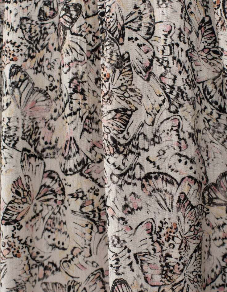 Robe longue écrue Ecovero® à imprimé papillons fille-4