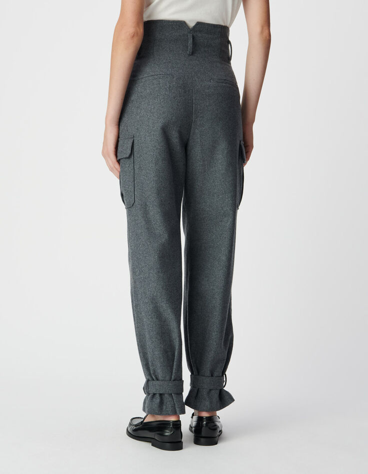 Pantalon battle gris flanelle Femme-5