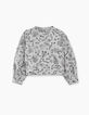 Girls’ medium grey marl rock drawing sweatshirt-4