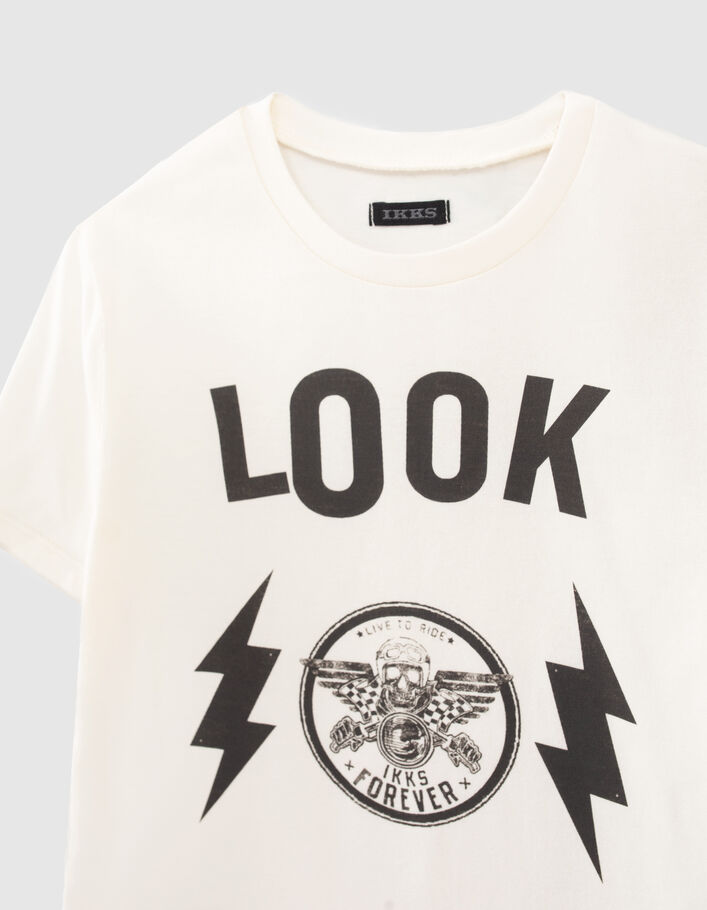 Ecru T-shirt biokatoen maxiprint voor jongens - IKKS