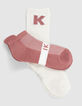 Mädchensportsocken in Grau und Rosenholz-4