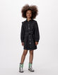 Robe en jean gris ceinturée détails volants fille-3