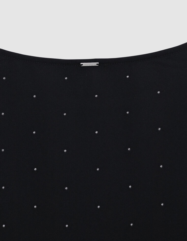 Short black dress with stud decoration-5 Short black dress with stud decoration-5