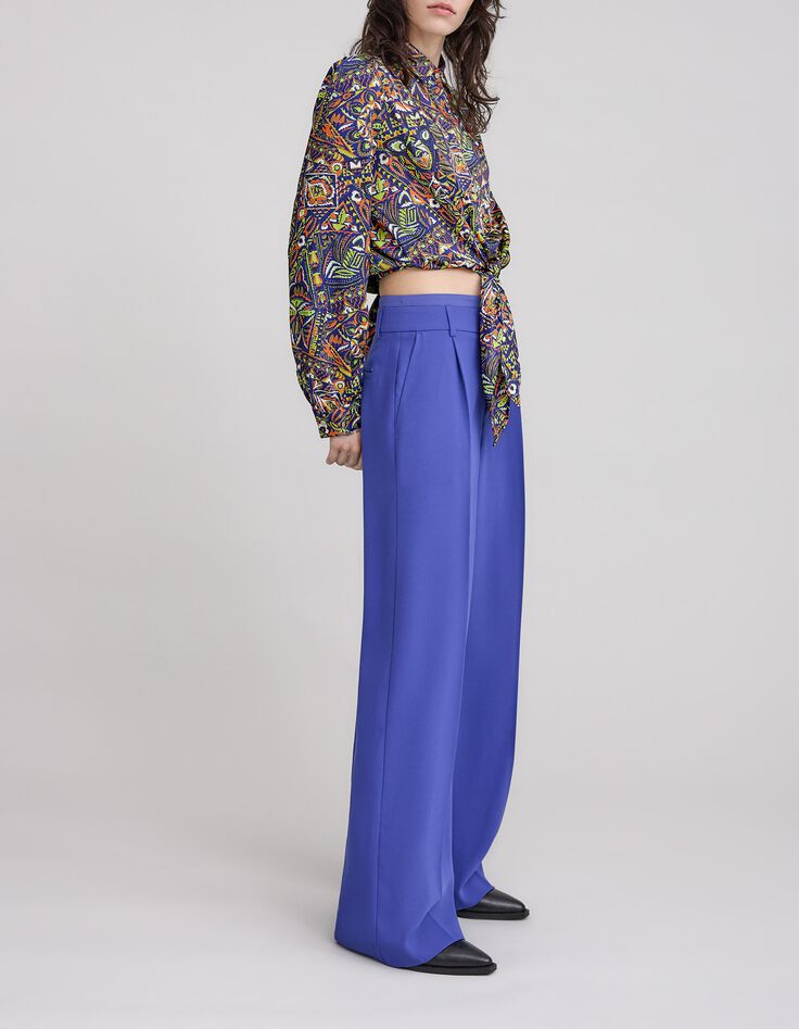 Camiseta azul de poliéster reciclado con gráfico étnico-8 Camiseta azul de poliéster reciclado con gráfico étnico-8