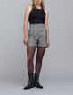 Women's black Prince of Wales shorts-7