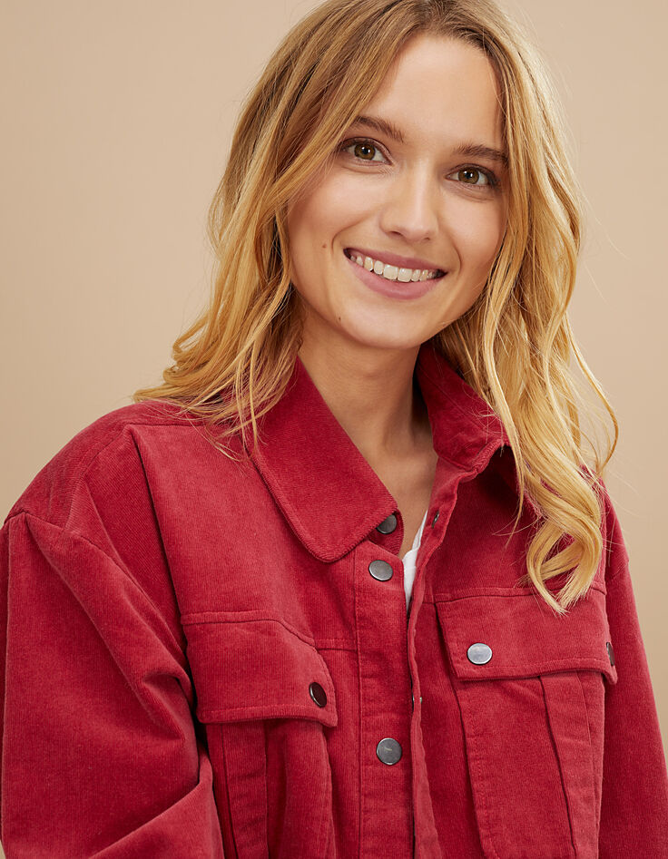 Sobrecamisa rosa palo de pana fina I.Code-4