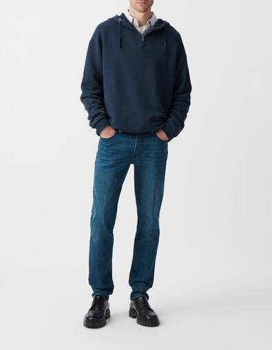 Sudadera tinta capucha cremallera cuello hombre - IKKS