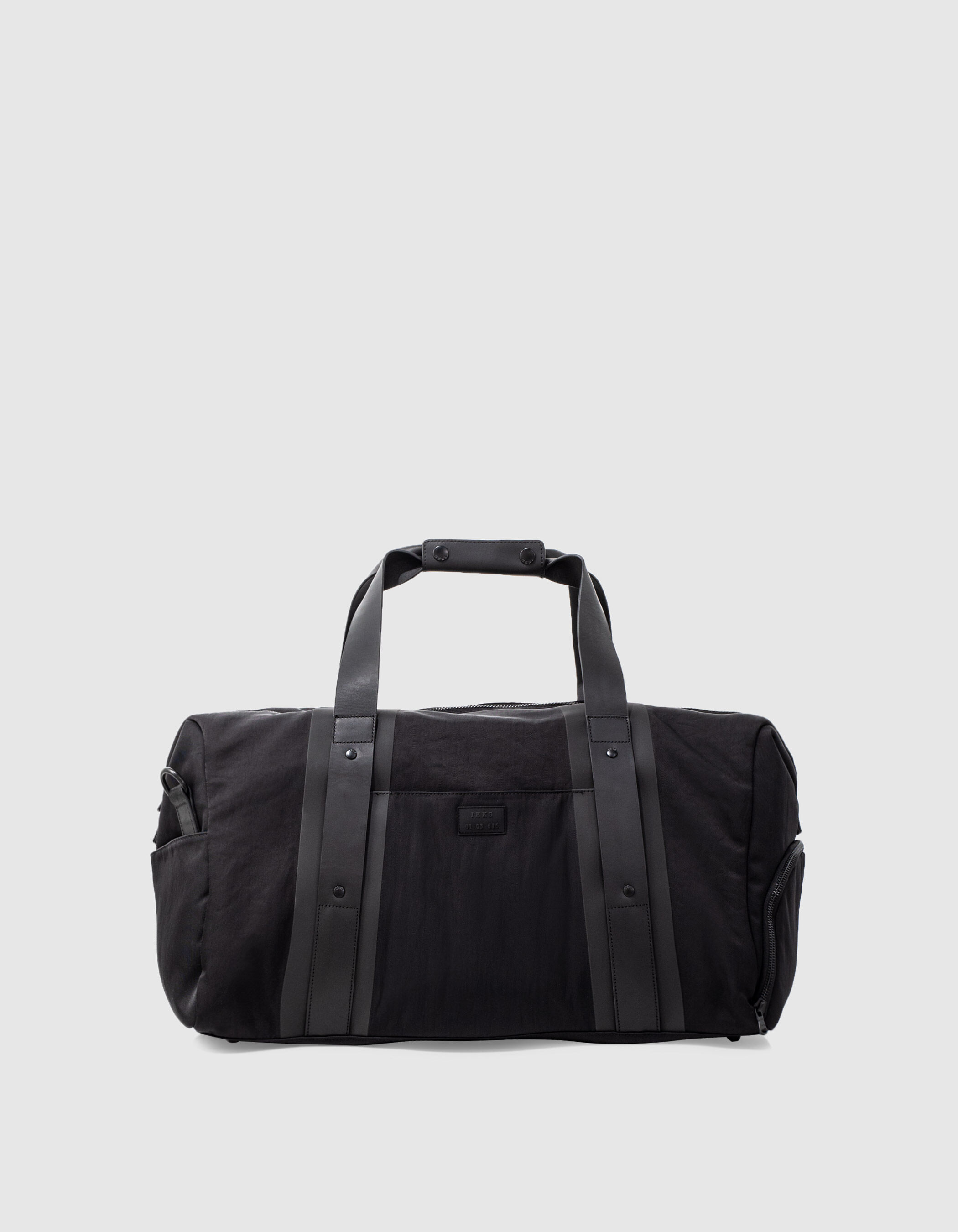 Men s black nylon weekend bag