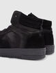 Sneakers noires montantes en cuir et cuir velours Homme-5