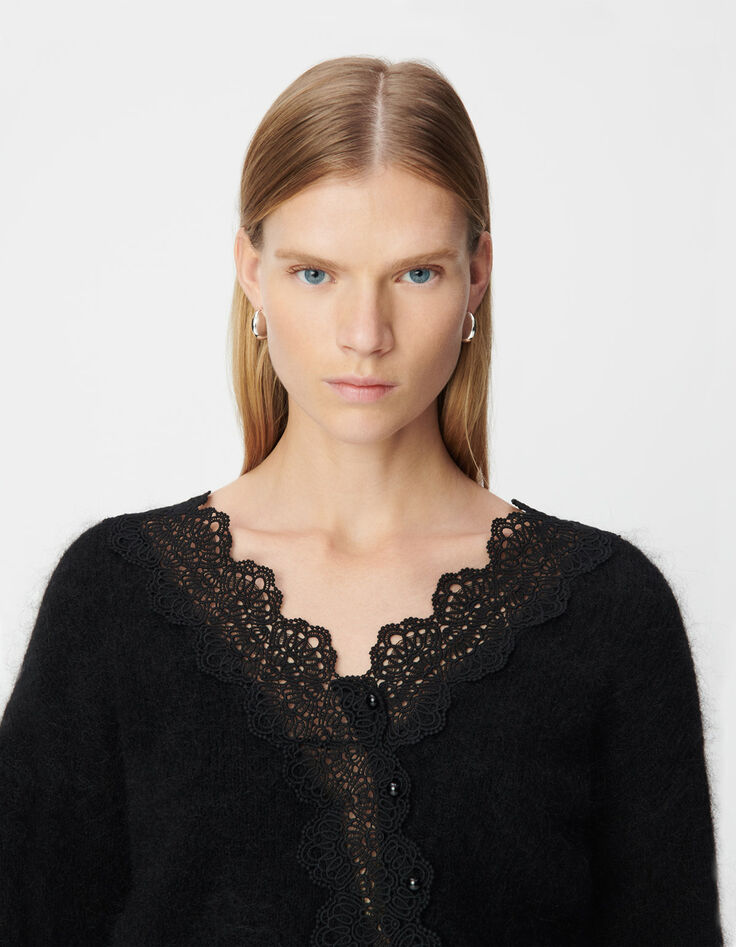 Schwarzer Damen-Wendepulli Stick hinten/vorn-6