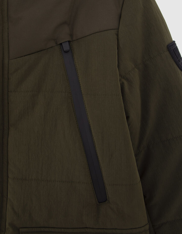 Boys’ khaki parka with XL waterproof zips-6