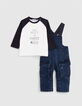 Ensemble 2-en-1 T-shirt et salopette jean bébé garçon-6