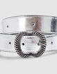 Silver metallic studded belt for girl-2