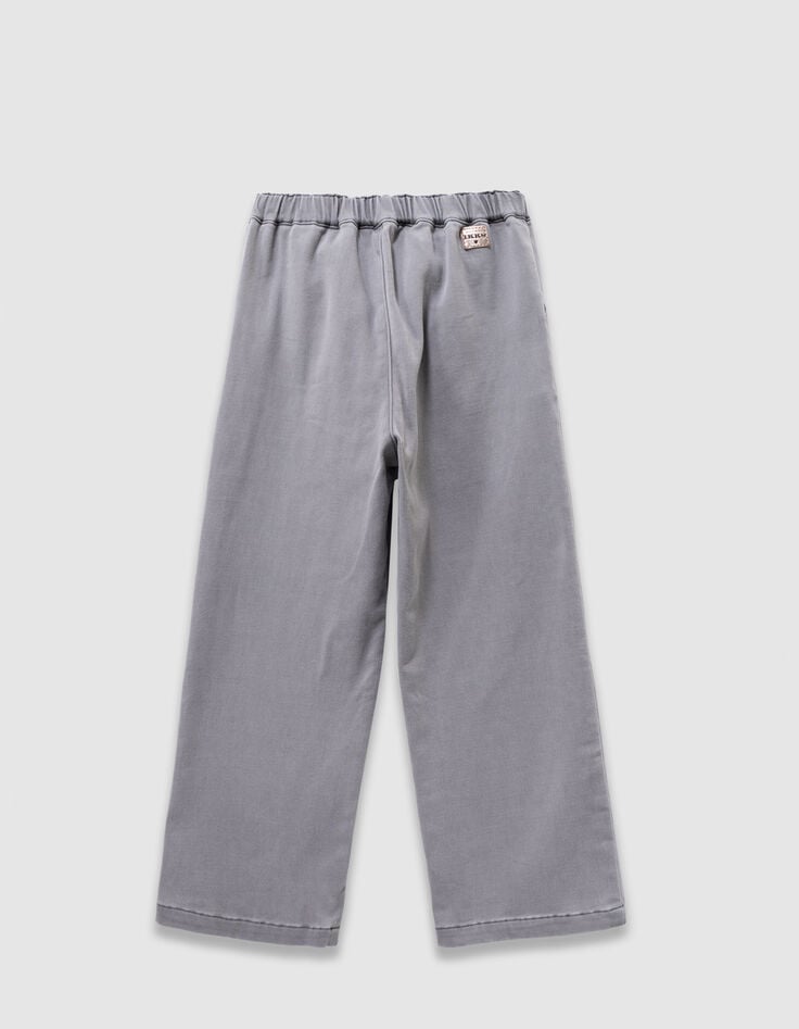 Grijze wideleg jeans drukknopen zakken meisjes-3