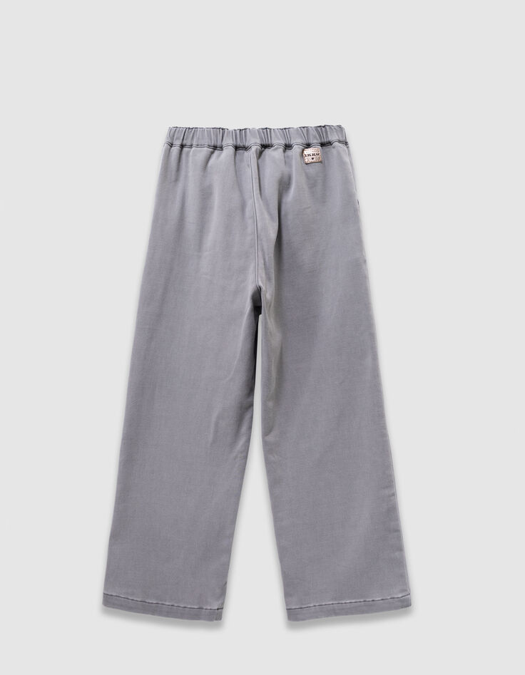 Grijze wideleg jeans drukknopen zakken meisjes-3 Grijze wideleg jeans drukknopen zakken meisjes-3