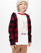 Sobrecamisa cuadros rojo azul capucha extraíble niño-2
