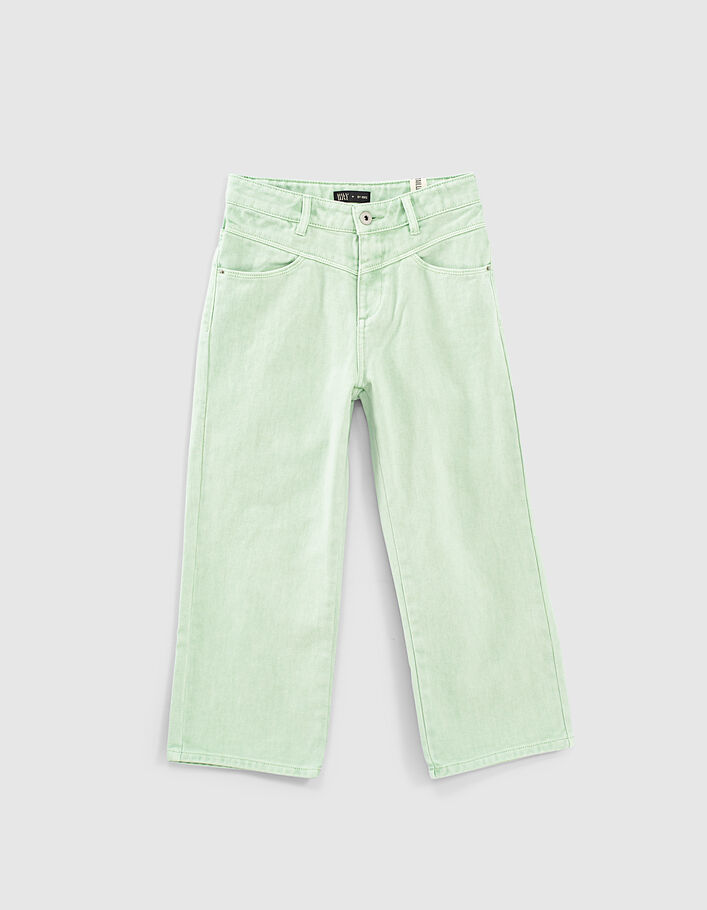 Jeans loose verde menta de tiro alto niña - IKKS