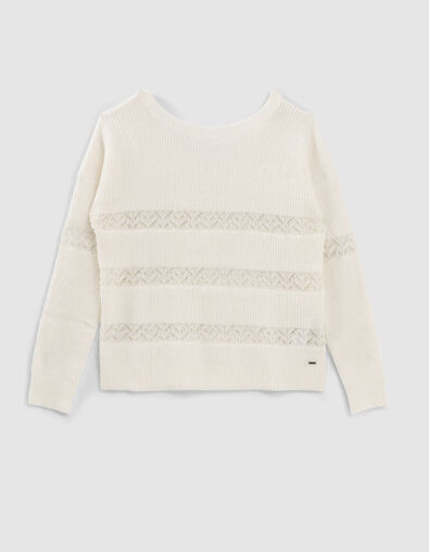 Jersey de punto crudo marinera encaje mujer - IKKS
