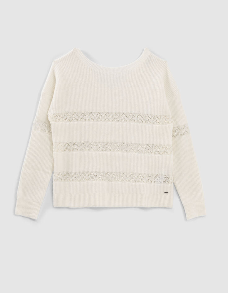 Jersey de punto crudo marinera encaje mujer-1
