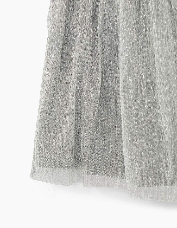 Jupe argent &agrave; ceinture paillet&eacute;e fille-4