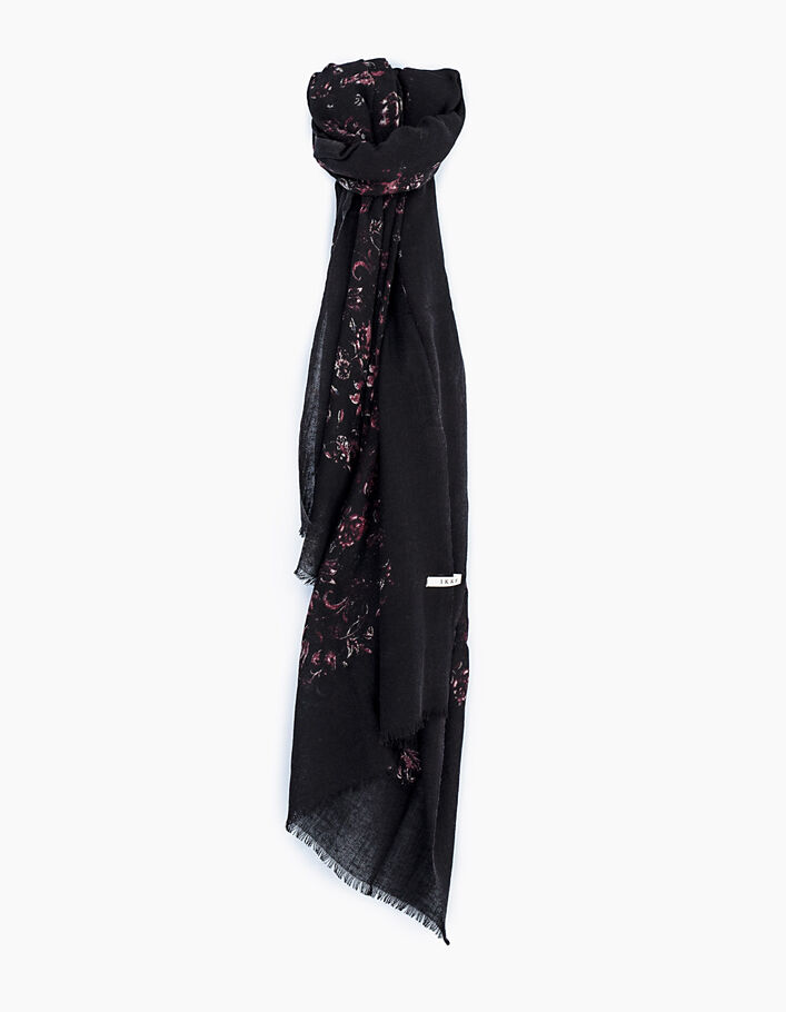 Women's floral print wool scarf - IKKS